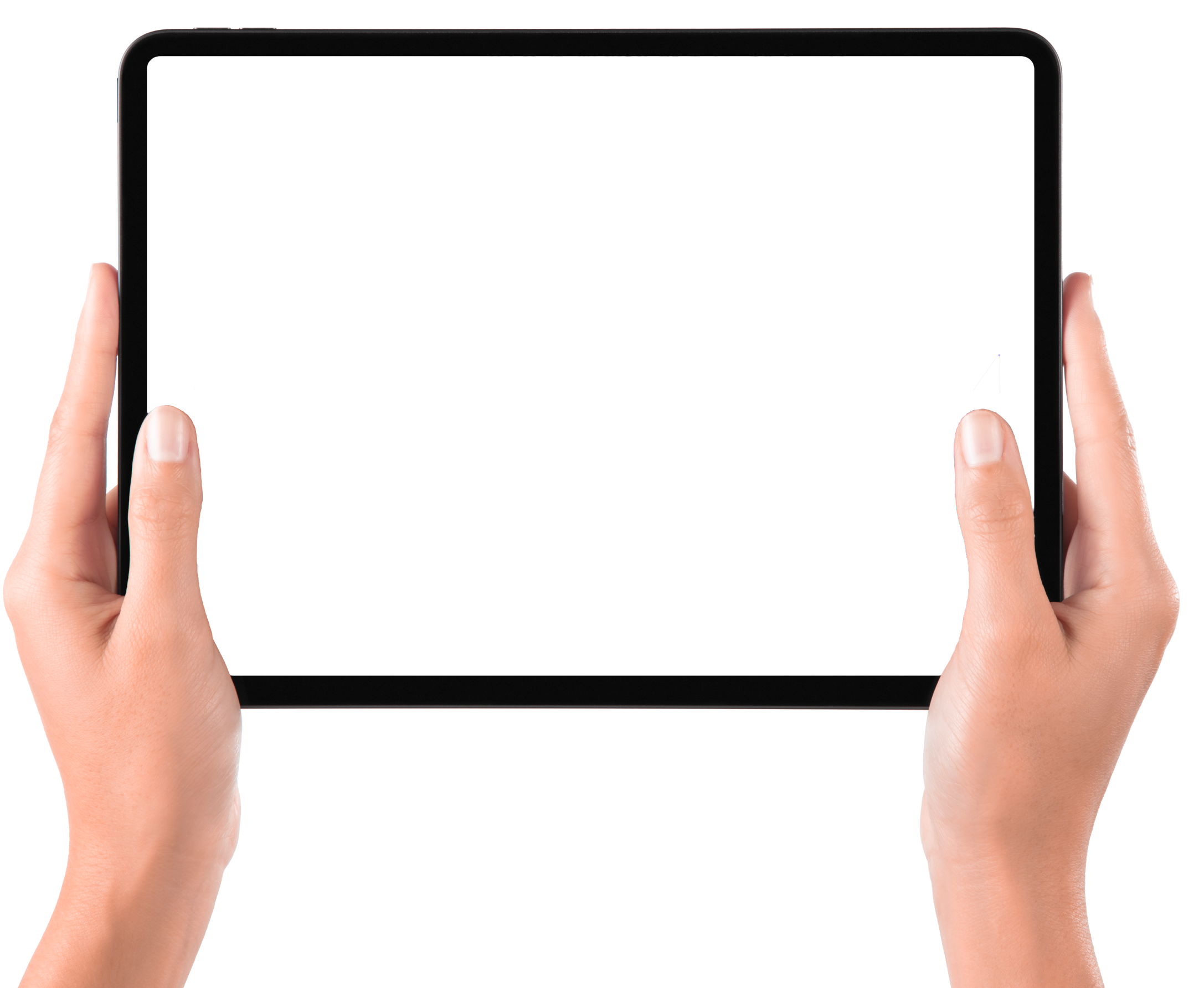 Hands holding iPad